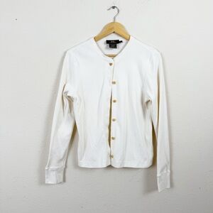 Ralph Lauren Double RL Cream Button-Up Cardigan